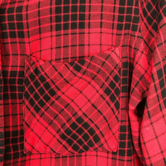 Forever 21 Women's Red Tartan Plaid Casual Button Down Shirt Size Medium M - Picture 4 of 6